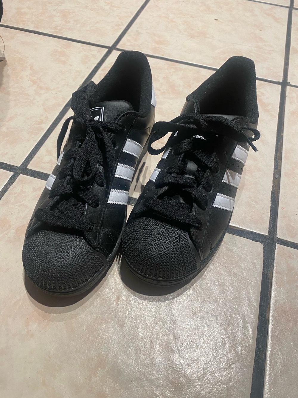 adidas Kids Black and White Three-Stripe Sneakers